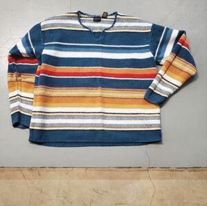 Vintage Structure Multicolor Striped Sweater Size S